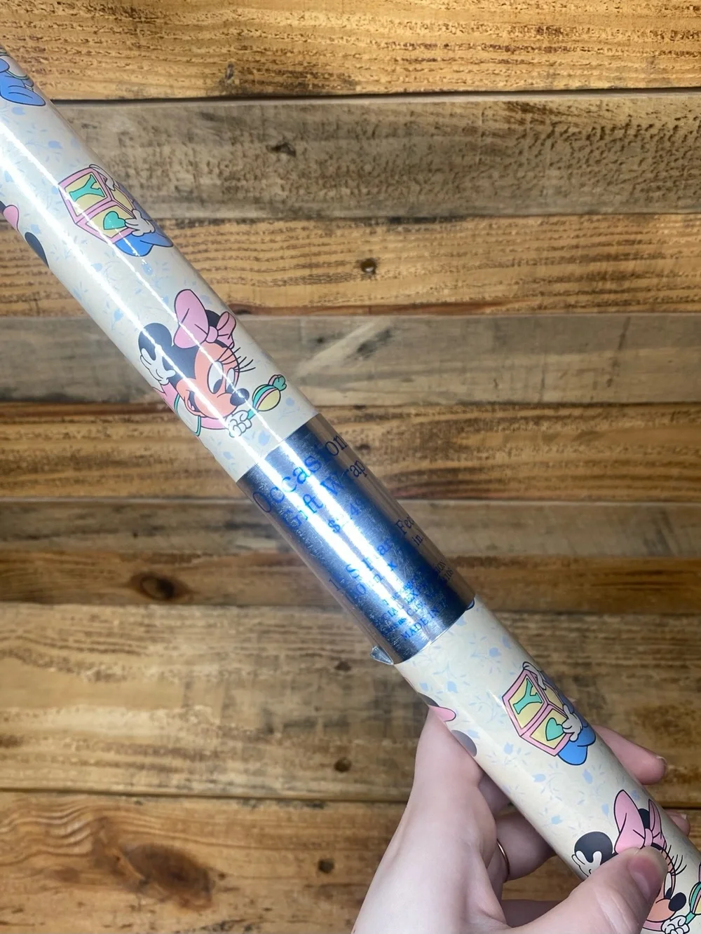 Vintage Gibson Greetings 1980 Walt Disney Baby Mickey Minnie Gift Wrapping Paper